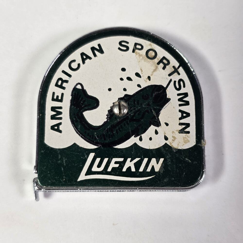 Vintage Lufkin American Sportsman Fish Pocket Tape Measure 2" Made in USA